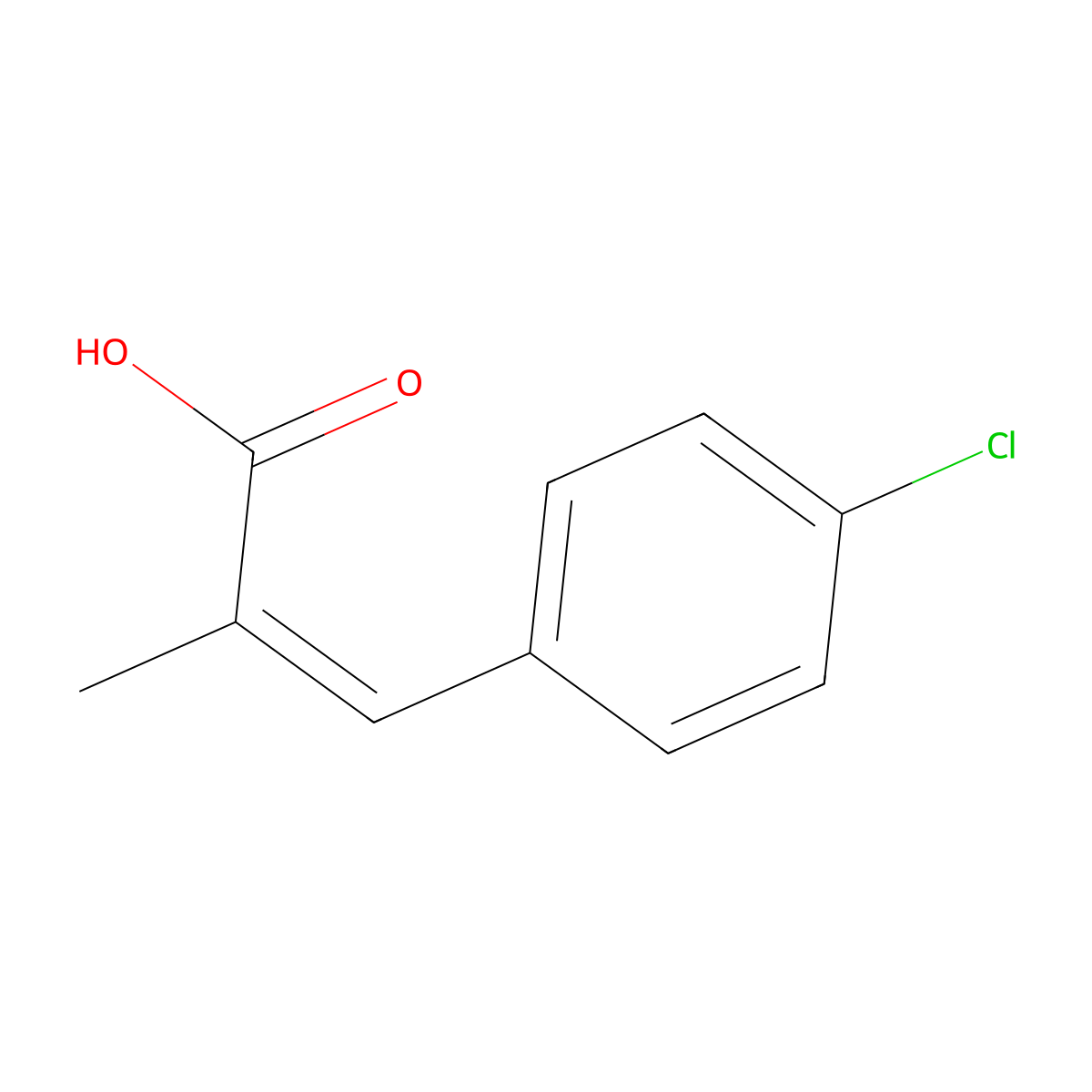 (2E)-3-(4-chlorophenyl)-2-methylprop-2-enoic acid molecular structure, CAS 66482-40-4