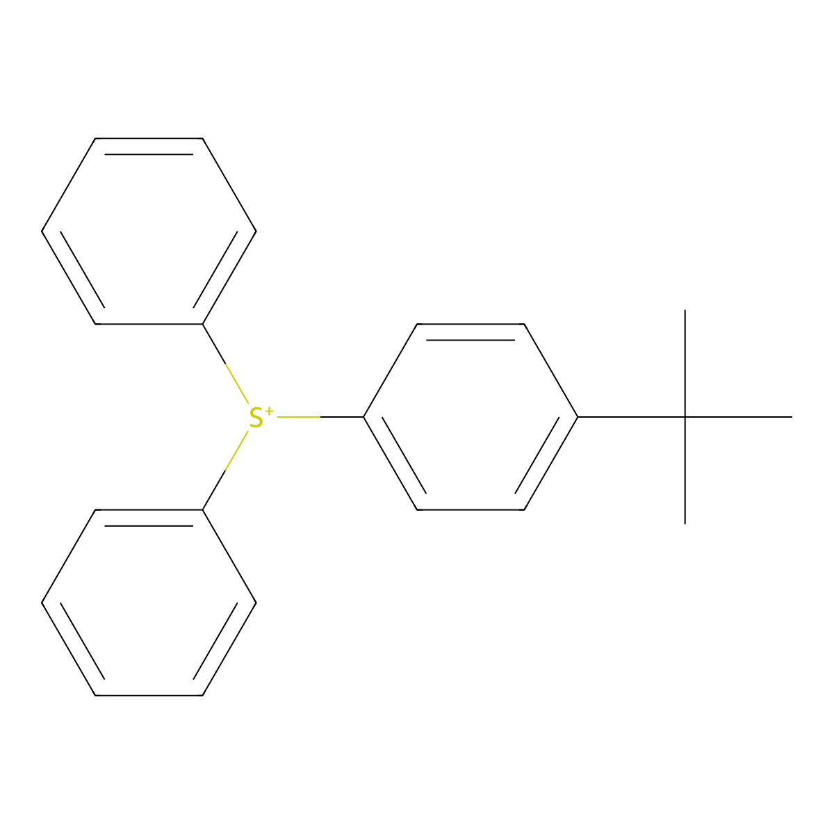 [4-(1,1-Dimethylethyl)phenyl]diphenylsulfonium molecular structure, CAS 66482-54-0