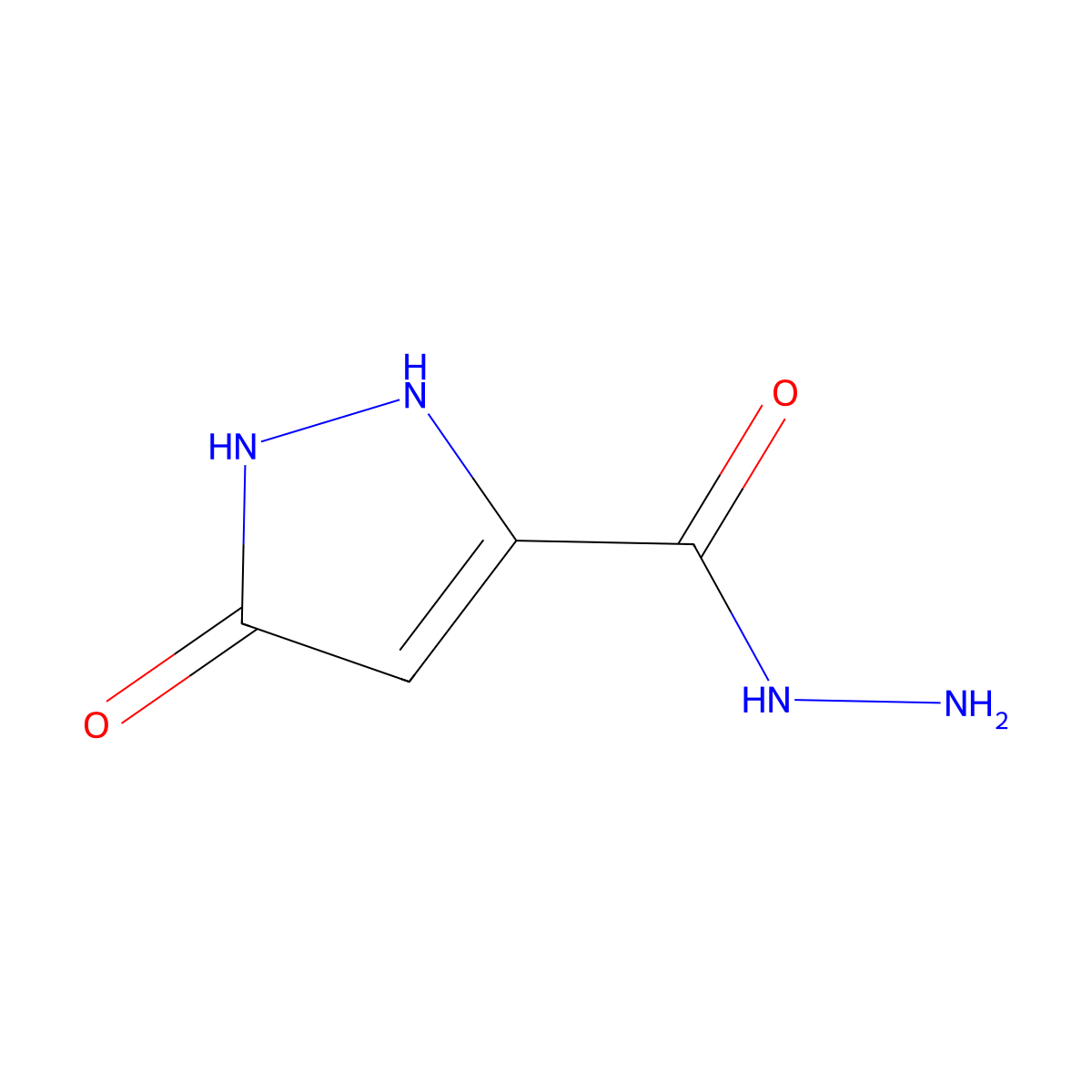 5-Oxo-2,5-dihydro-1H-pyrazole-3-carbohydrazide molecular structure, CAS 66483-27-0