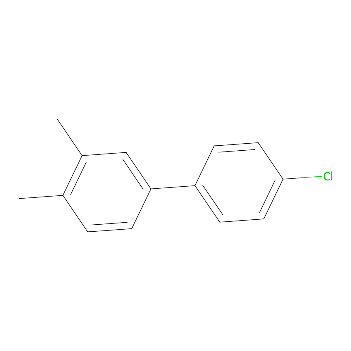 4'-Chloro-3,4-dimethyl-1,1'-biphenyl molecular structure, CAS 66483-39-4