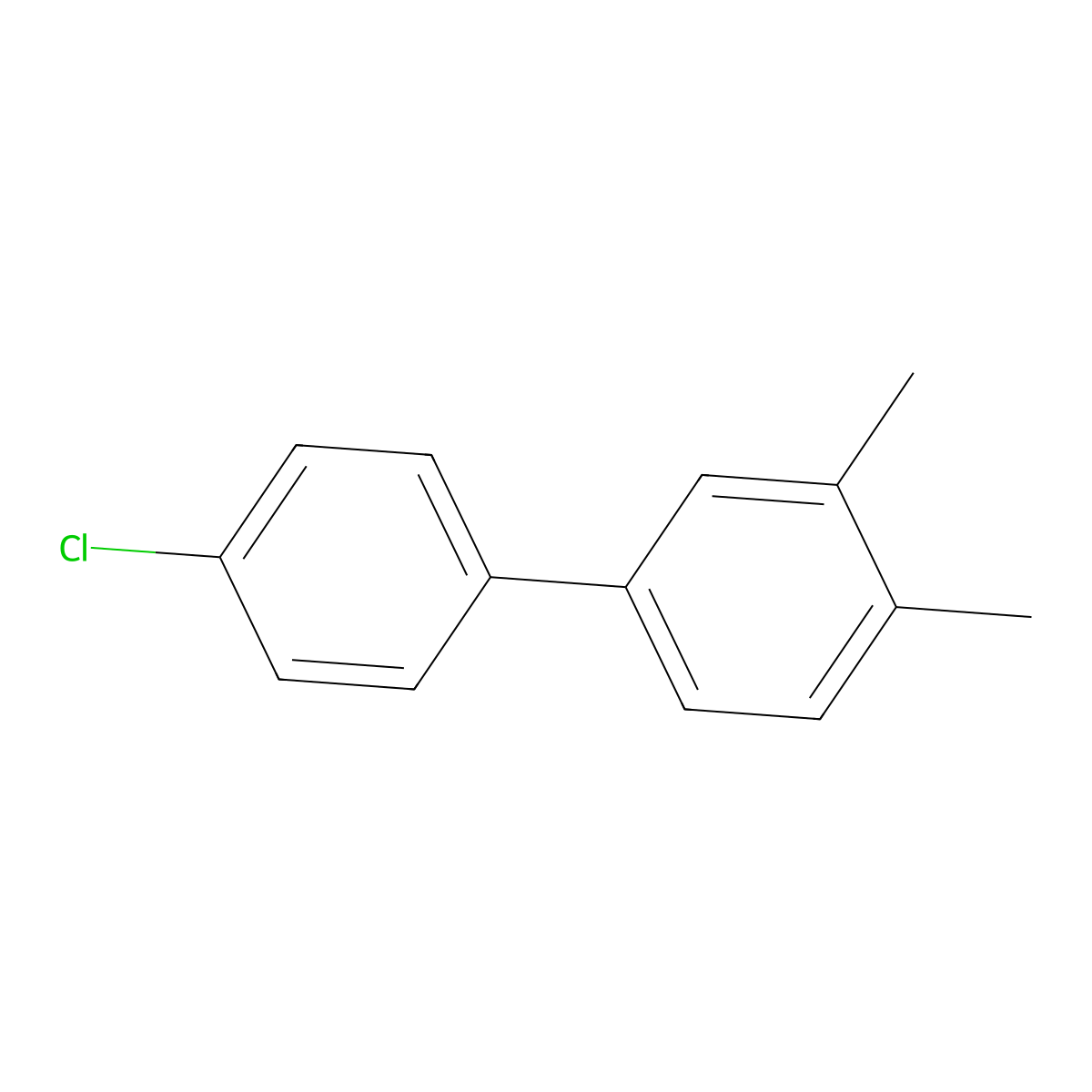 4'-Chloro-3,4-dimethyl-1,1'-biphenyl molecular structure, CAS 66483-39-4