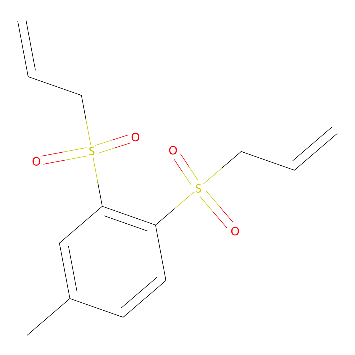 4-Methyl-1,2-bis(prop-2-en-1-ylsulfonyl)benzene molecular structure, CAS 66486-96-2