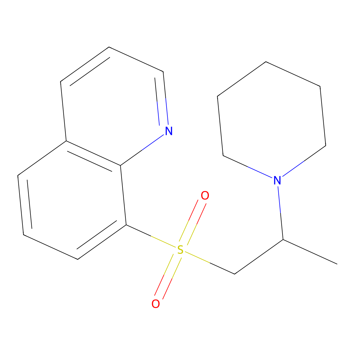 8-(2-Piperidin-1-ylpropylsulfonyl)quinoline molecular structure, CAS 66486-97-3