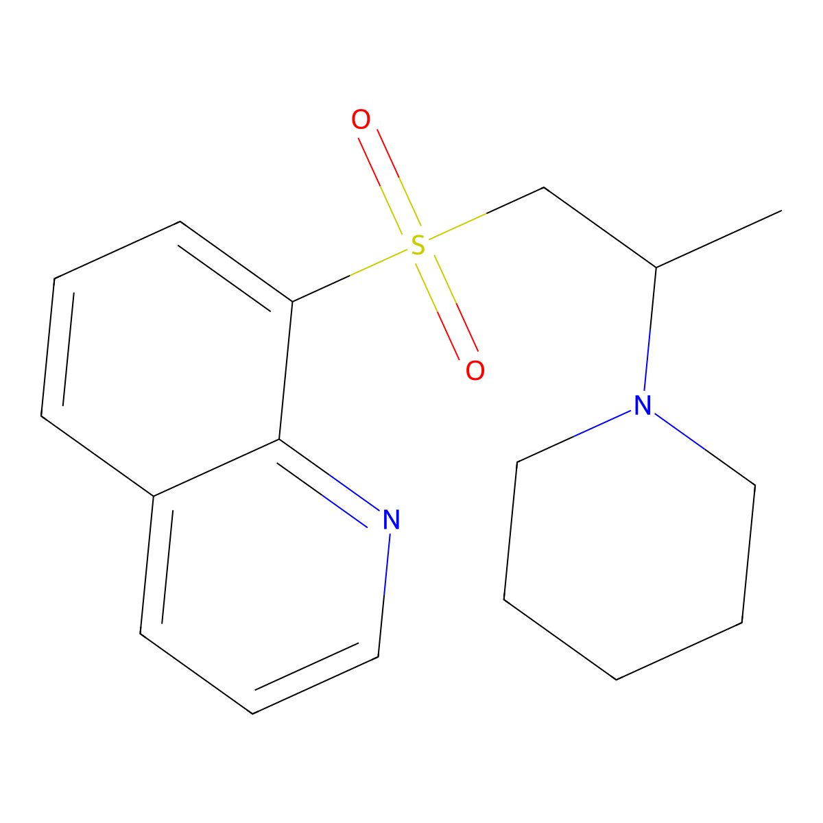 8-(2-Piperidin-1-ylpropylsulfonyl)quinoline molecular structure, CAS 66486-97-3
