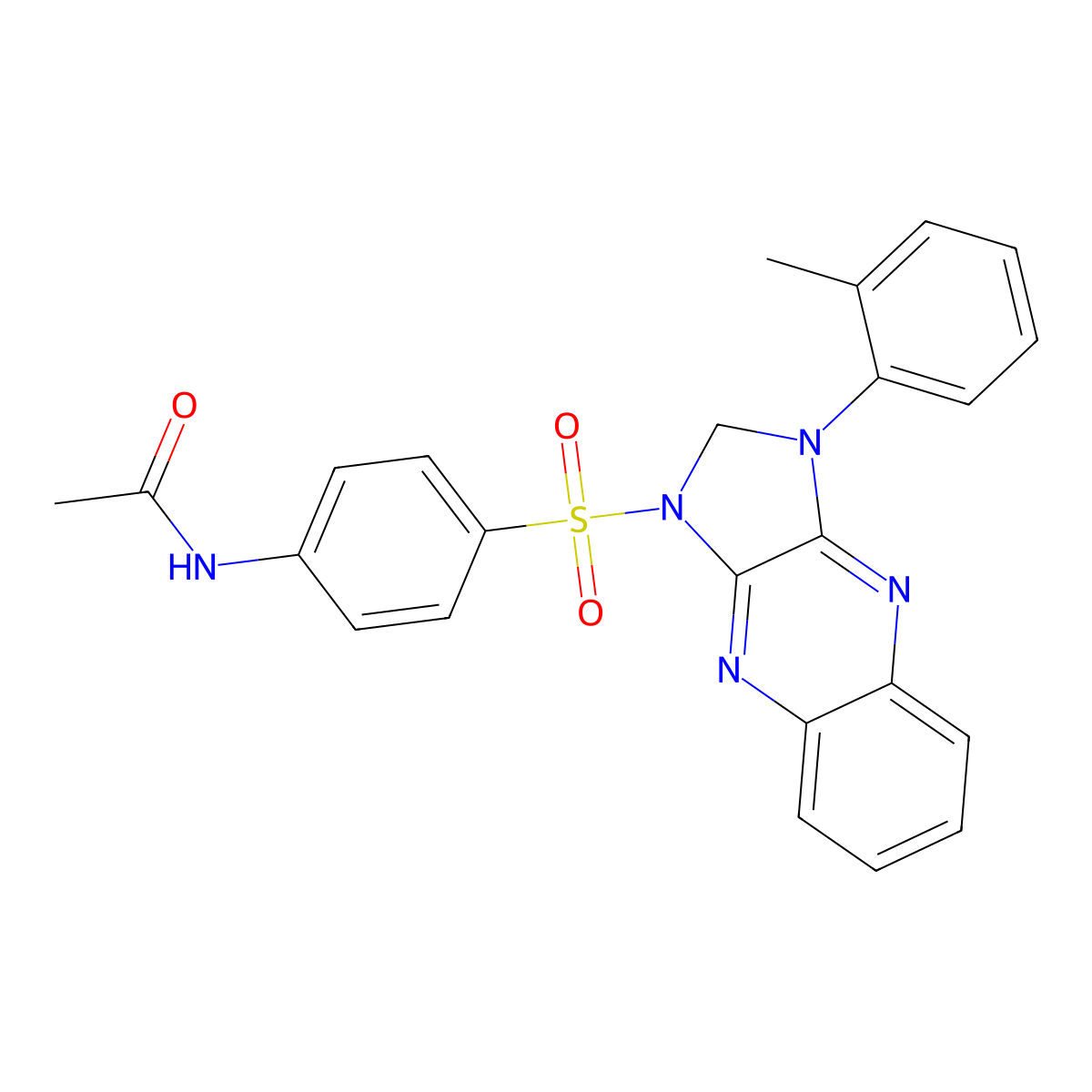 N-[4-[[1-(2-methylphenyl)-2H-imidazo[4,5-b]quinoxalin-3-yl]sulfonyl]phenyl]acetamide molecular structure, CAS 6649-21-4