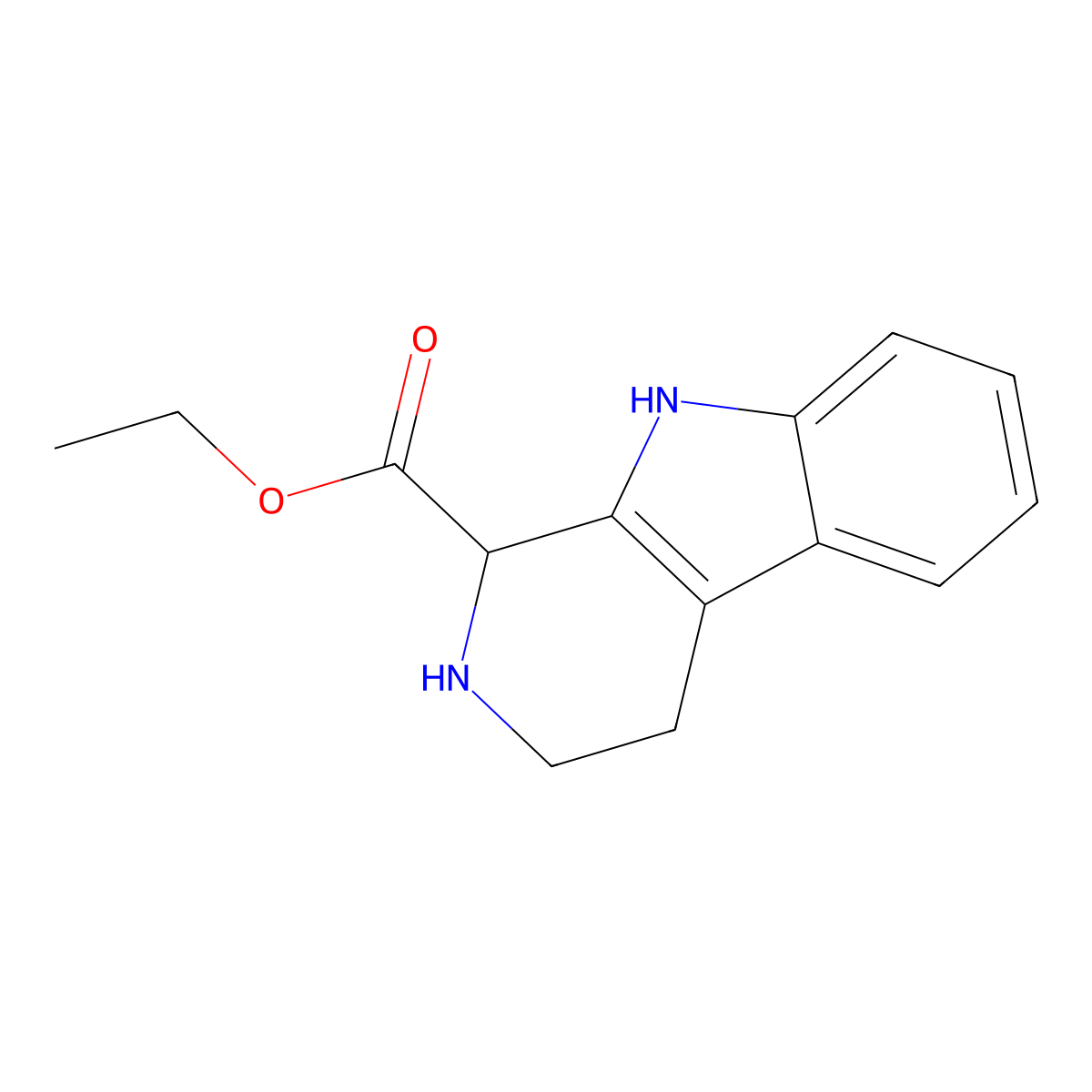 ethyl 2,3,4,9-tetrahydro-1H-pyrido[3,4-b]indole-1-carboxylate molecular structure, CAS 6649-92-9