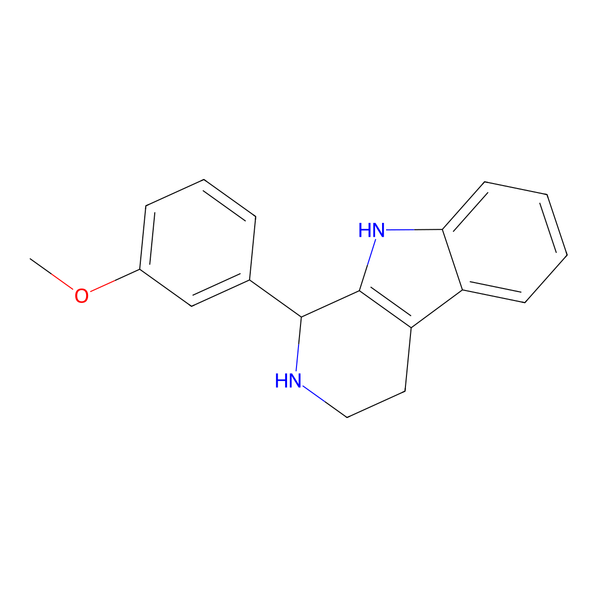1-(3-Methoxyphenyl)-2,3,4,9-tetrahydro-1H-beta-carboline molecular structure, CAS 6649-95-2