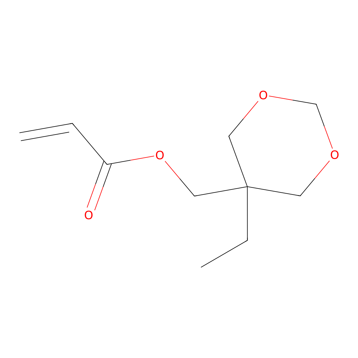 2-Propenoic acid, (5-ethyl-1,3-dioxan-5-yl)methyl ester molecular structure, CAS 66492-51-1