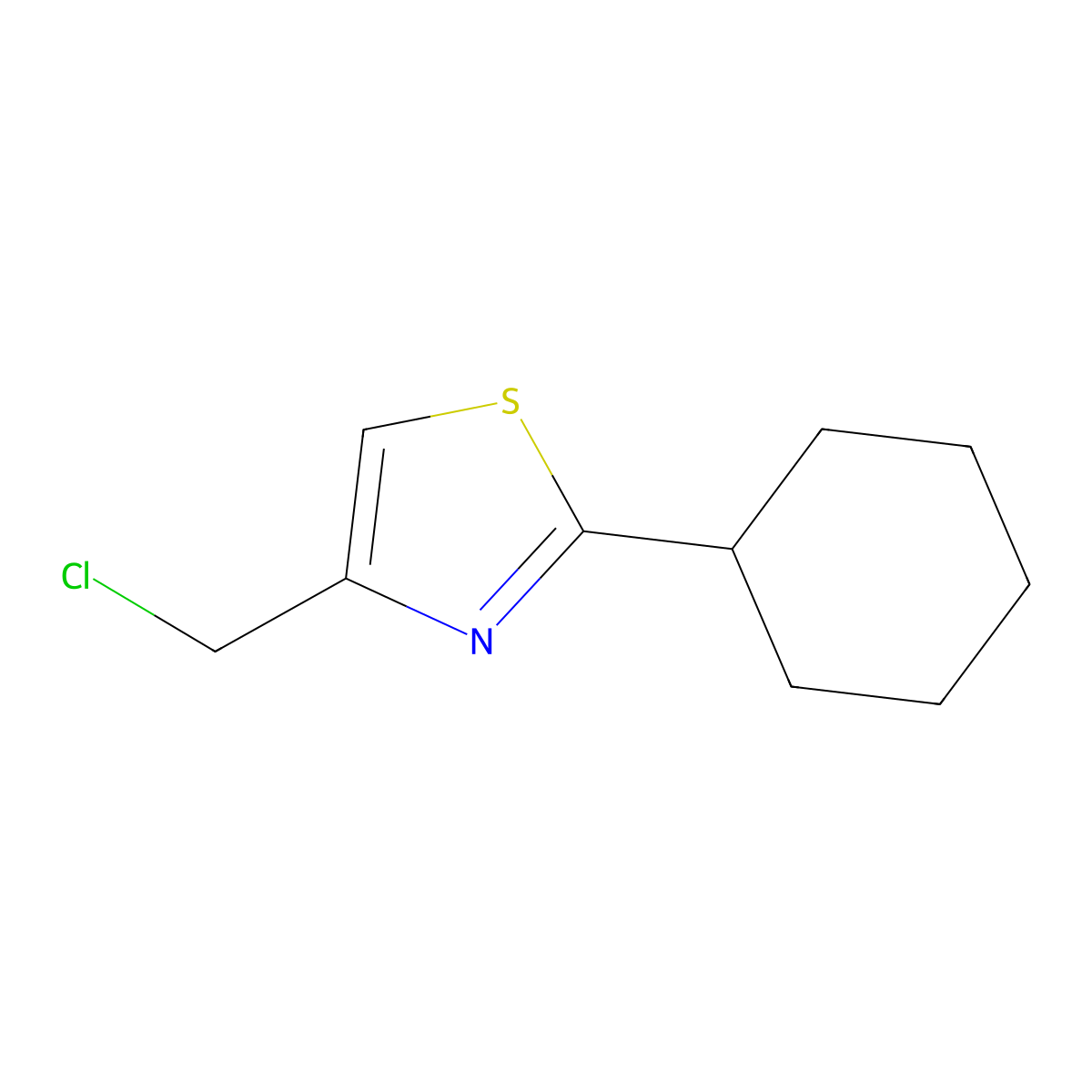 4-(Chloromethyl)-2-cyclohexyl-1,3-thiazole molecular structure, CAS 66493-02-5