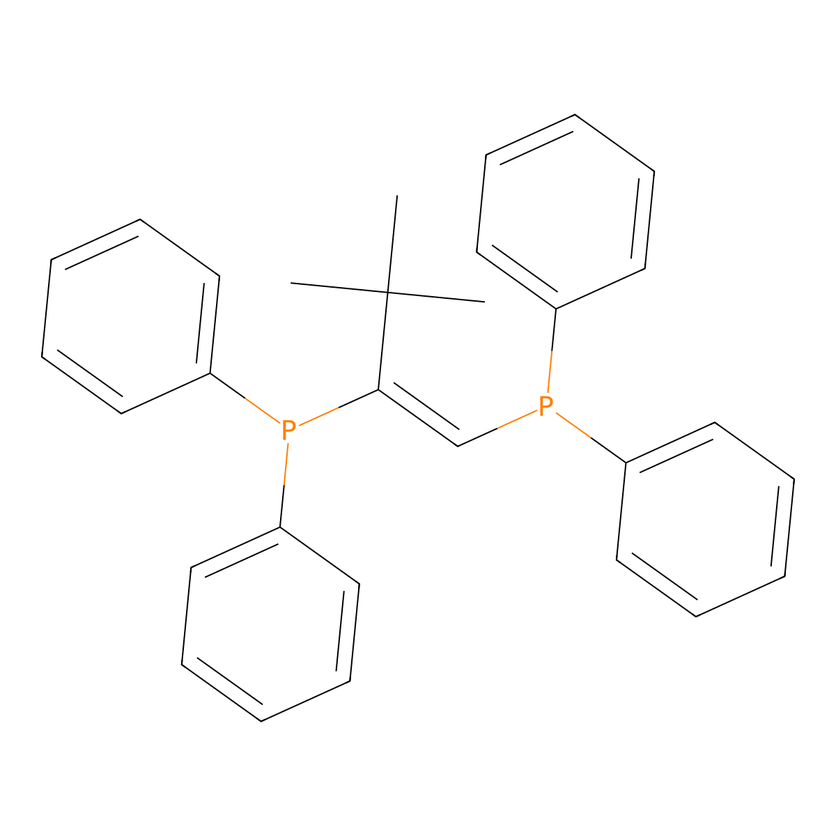 (Z)-(3,3-Dimethylbut-1-ene-1,2-diyl)bis(diphenylphosphane) molecular structure, CAS 66493-16-1