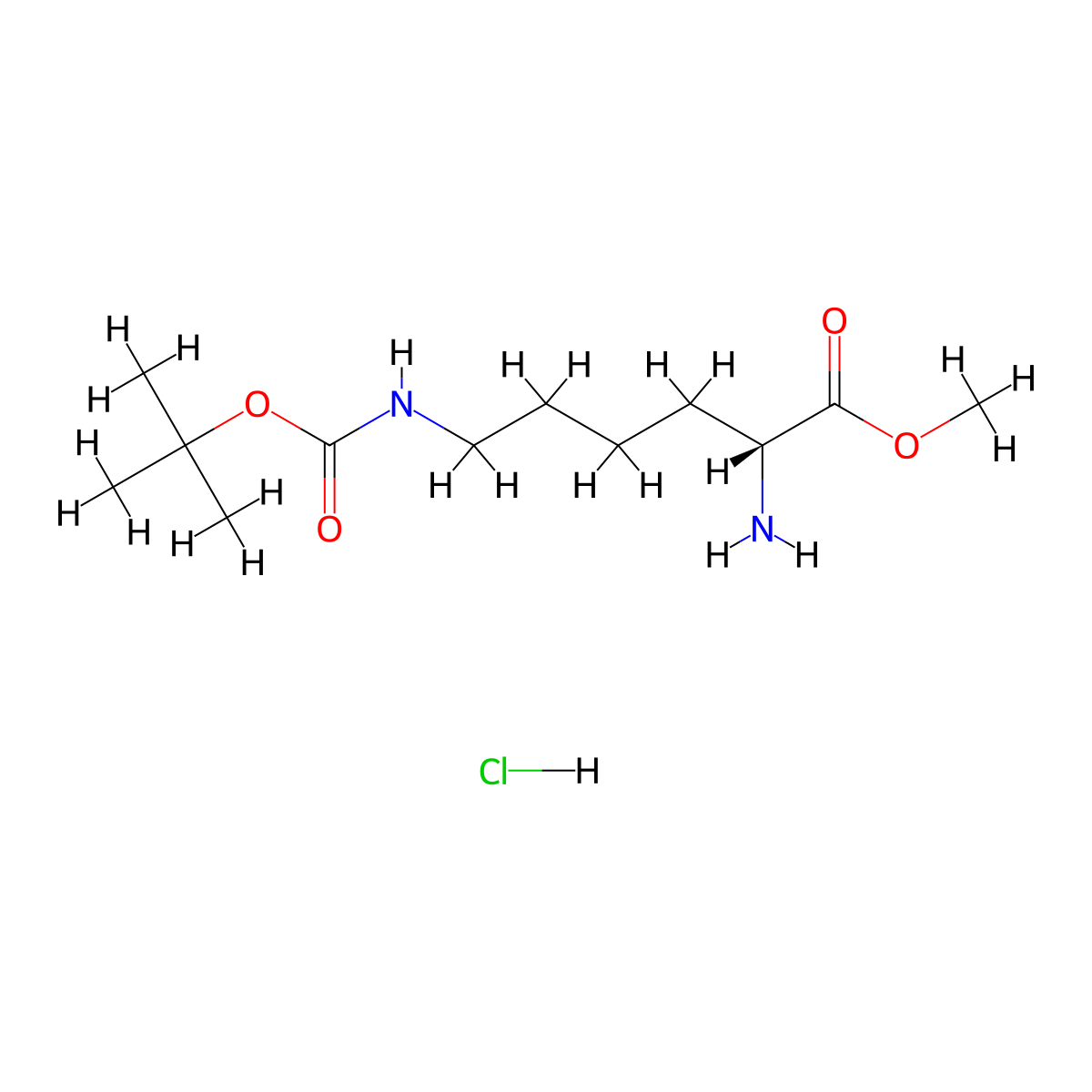 h-d-Lys(boc)-ome.hcl molecular structure, CAS 66494-53-9