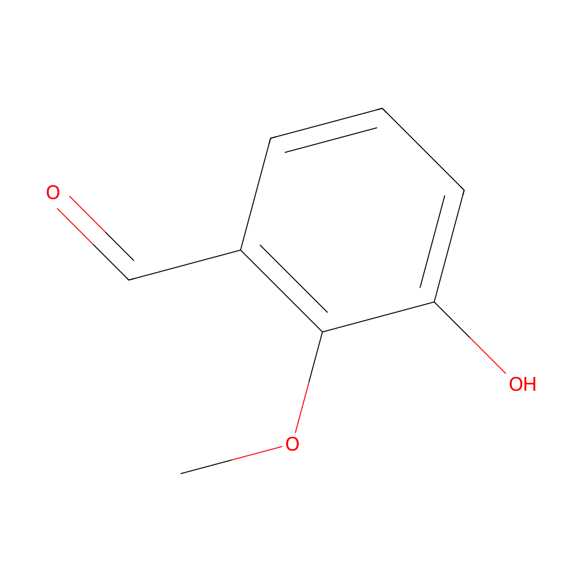 3-Hydroxy-2-methoxybenzaldehyde molecular structure, CAS 66495-88-3