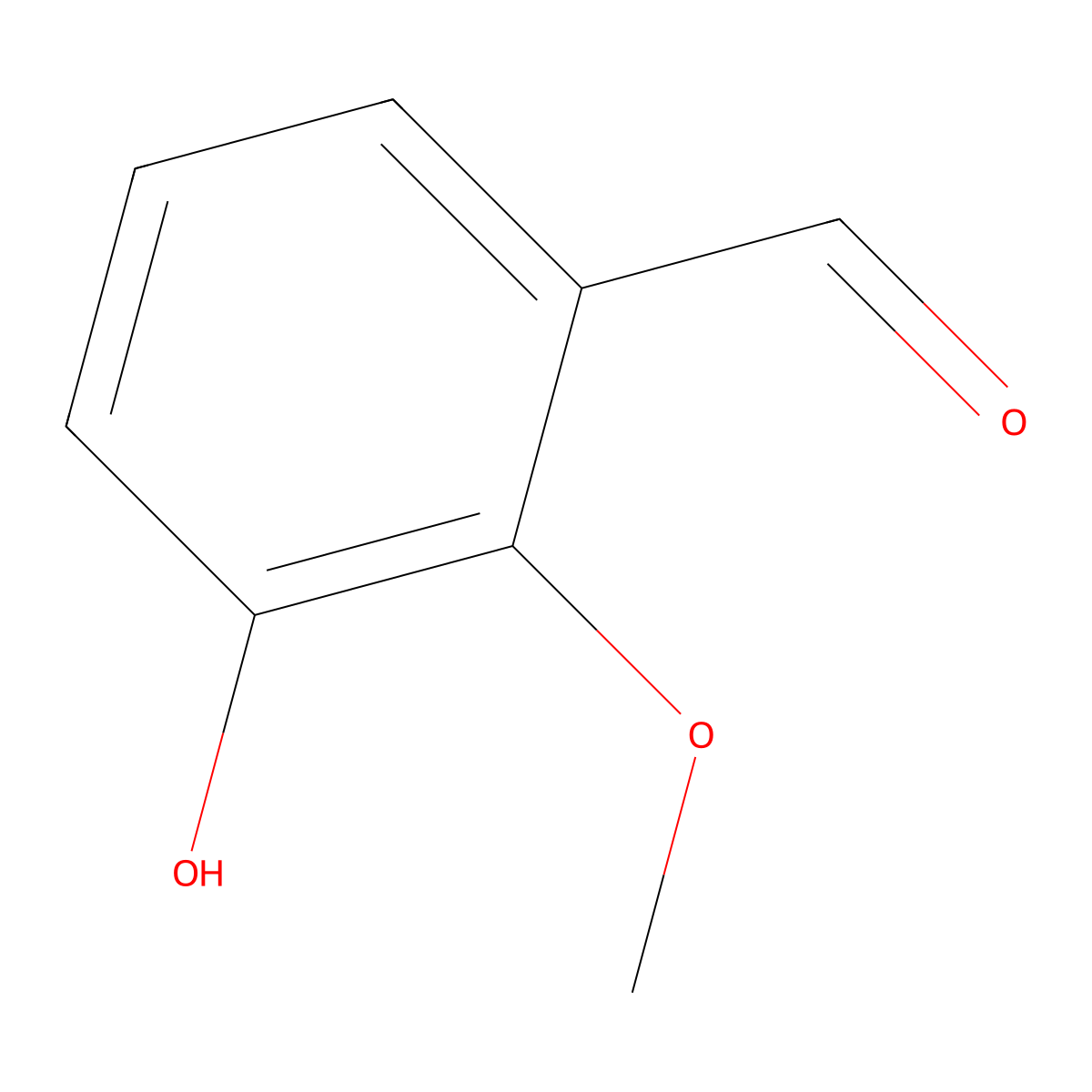3-Hydroxy-2-methoxybenzaldehyde molecular structure, CAS 66495-88-3