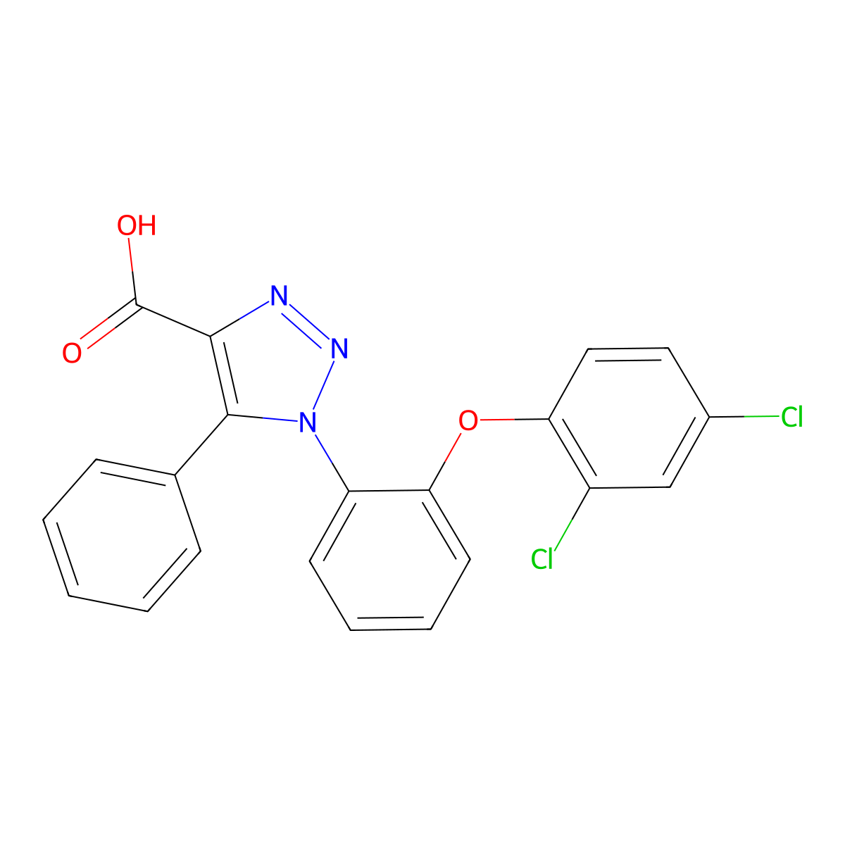 1-[2-(2,4-dichlorophenoxy)phenyl]-5-phenyl-1H-1,2,3-triazole-4-carboxylic acid molecular structure, CAS 664966-03-4