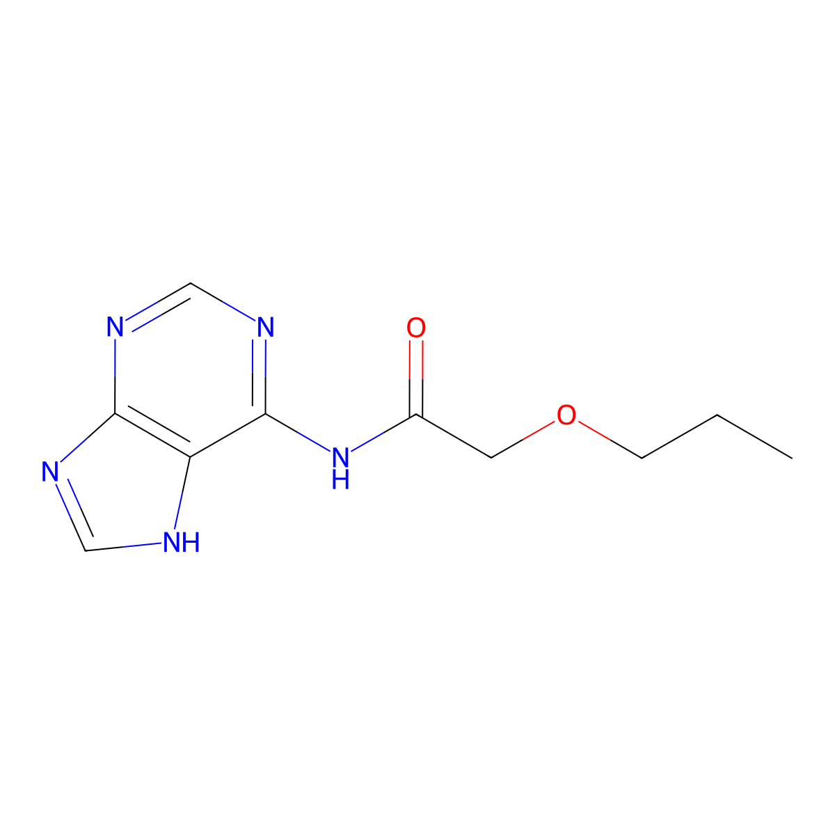 2-propoxy-N-(7H-purin-6-yl)acetamide molecular structure, CAS 664967-34-4