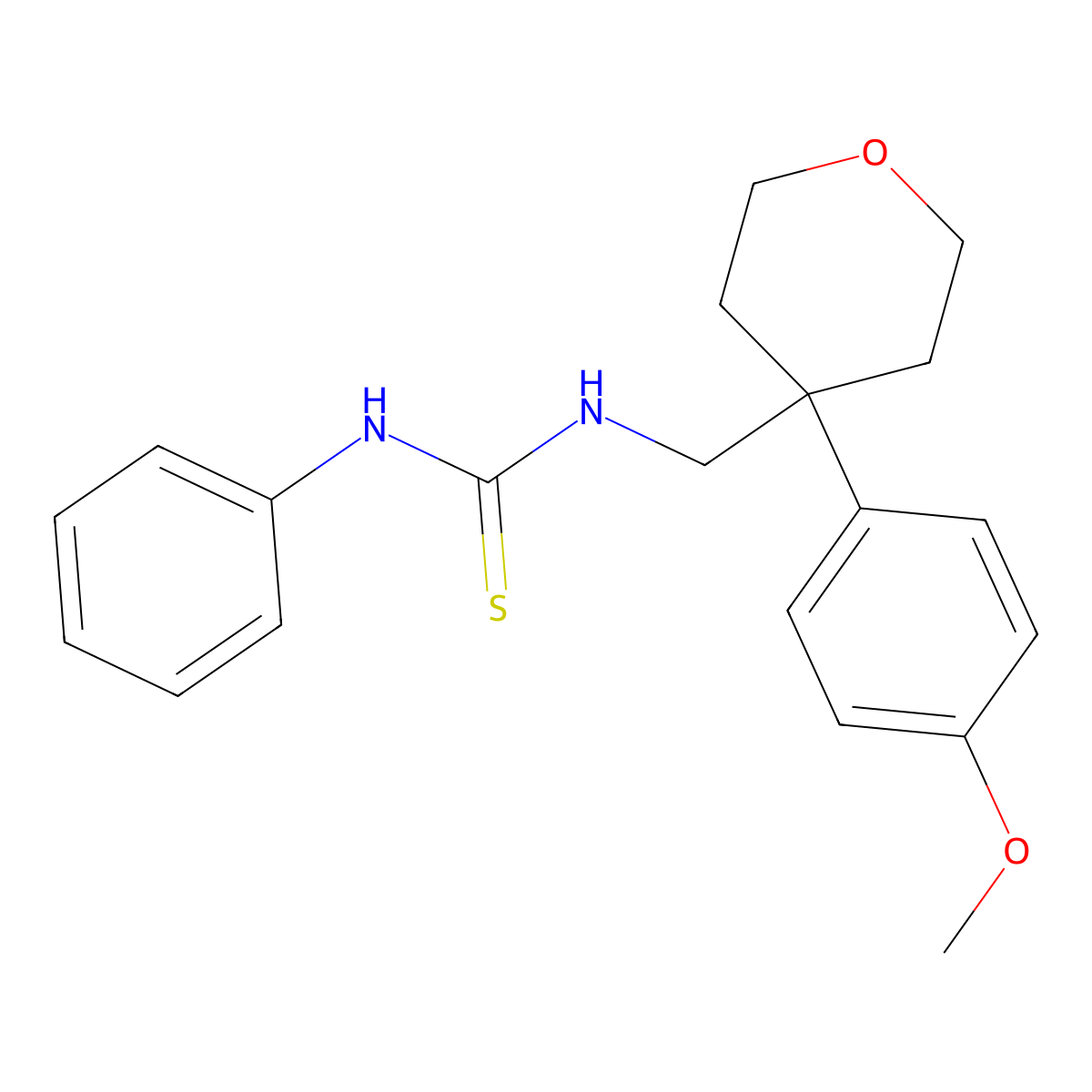 1-[[4-(4-Methoxyphenyl)oxan-4-yl]methyl]-3-phenylthiourea molecular structure, CAS 664968-16-5