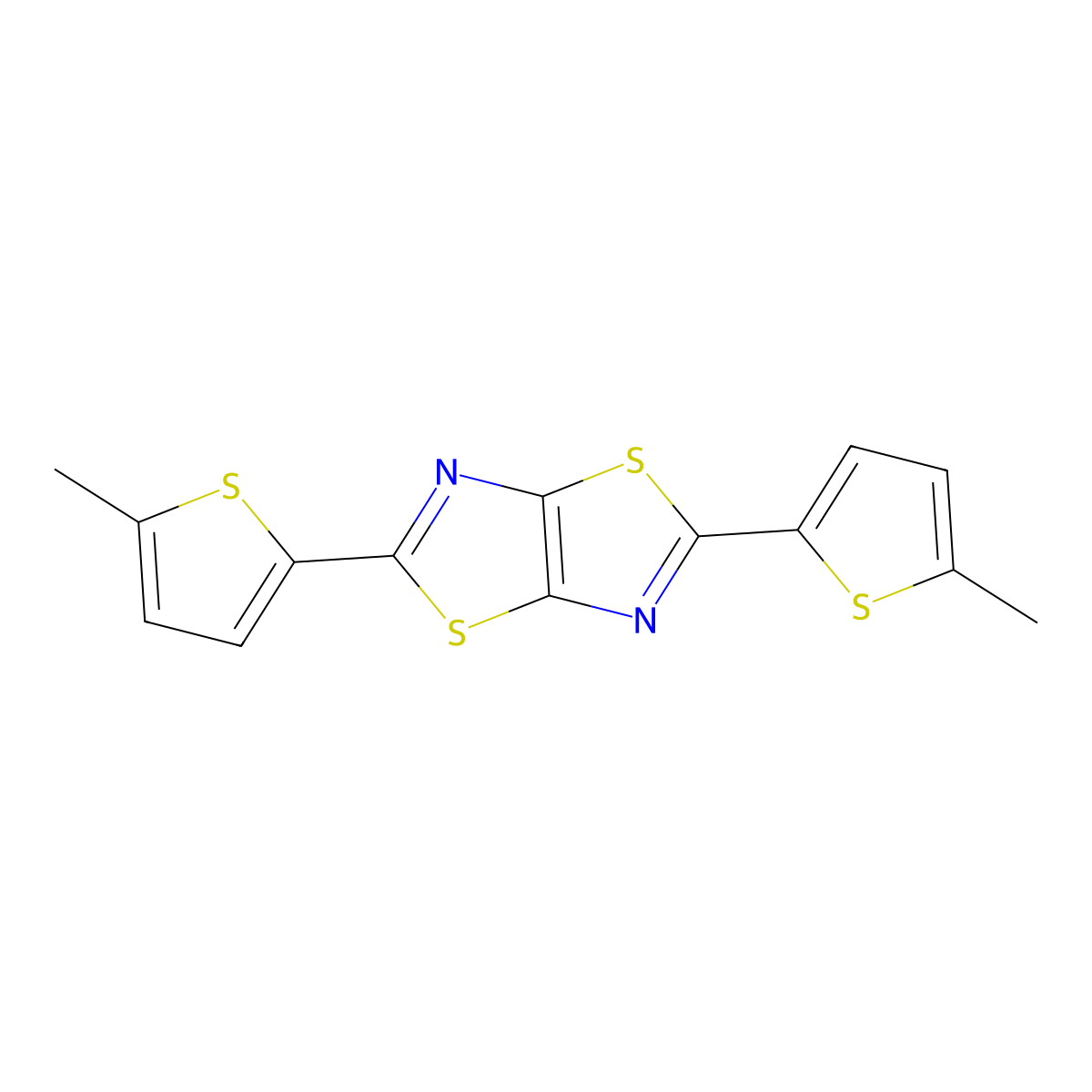 2,5-Bis(5-methylthien-2-yl)[1,3]thiazolo[5,4-d][1,3]thiazole molecular structure, CAS 664968-19-8