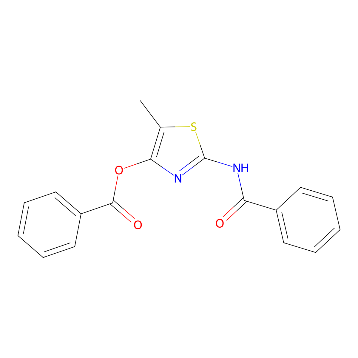 2-(Benzoylamino)-5-methyl-1,3-thiazol-4-yl benzoate molecular structure, CAS 664968-32-5