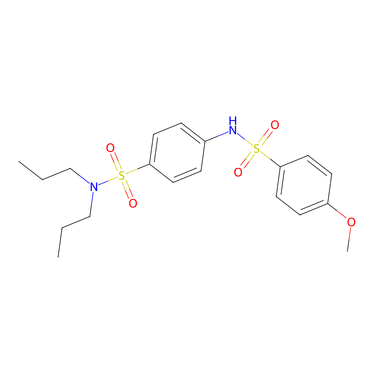 4-[(4-methoxyphenyl)sulfonylamino]-N,N-dipropylbenzenesulfonamide molecular structure, CAS 664968-42-7