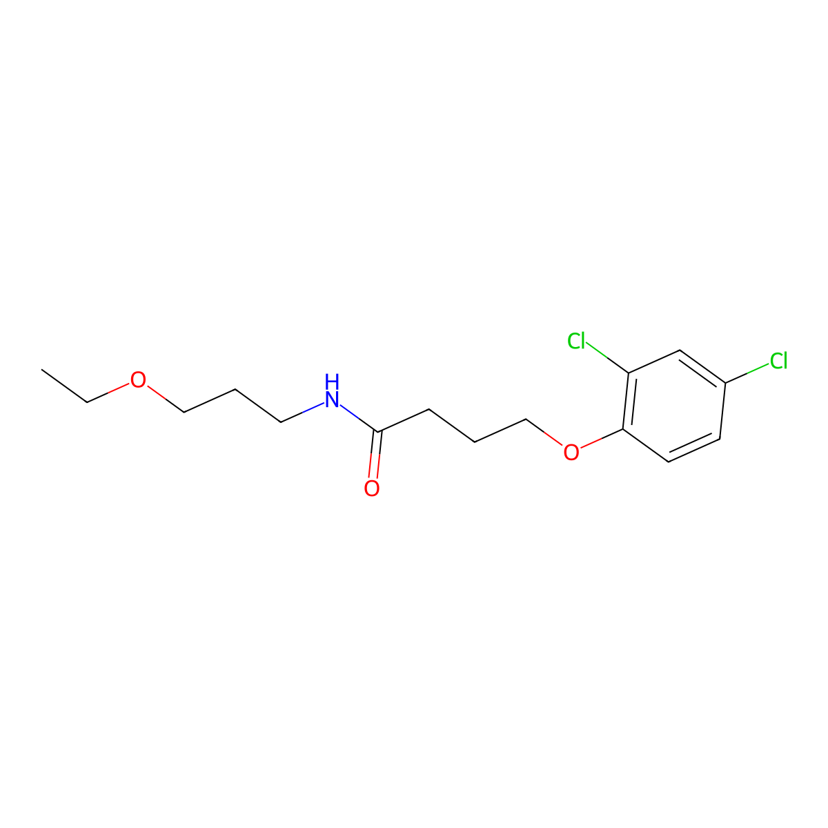 4-(2,4-dichlorophenoxy)-N-(3-ethoxypropyl)butanamide molecular structure, CAS 664968-43-8
