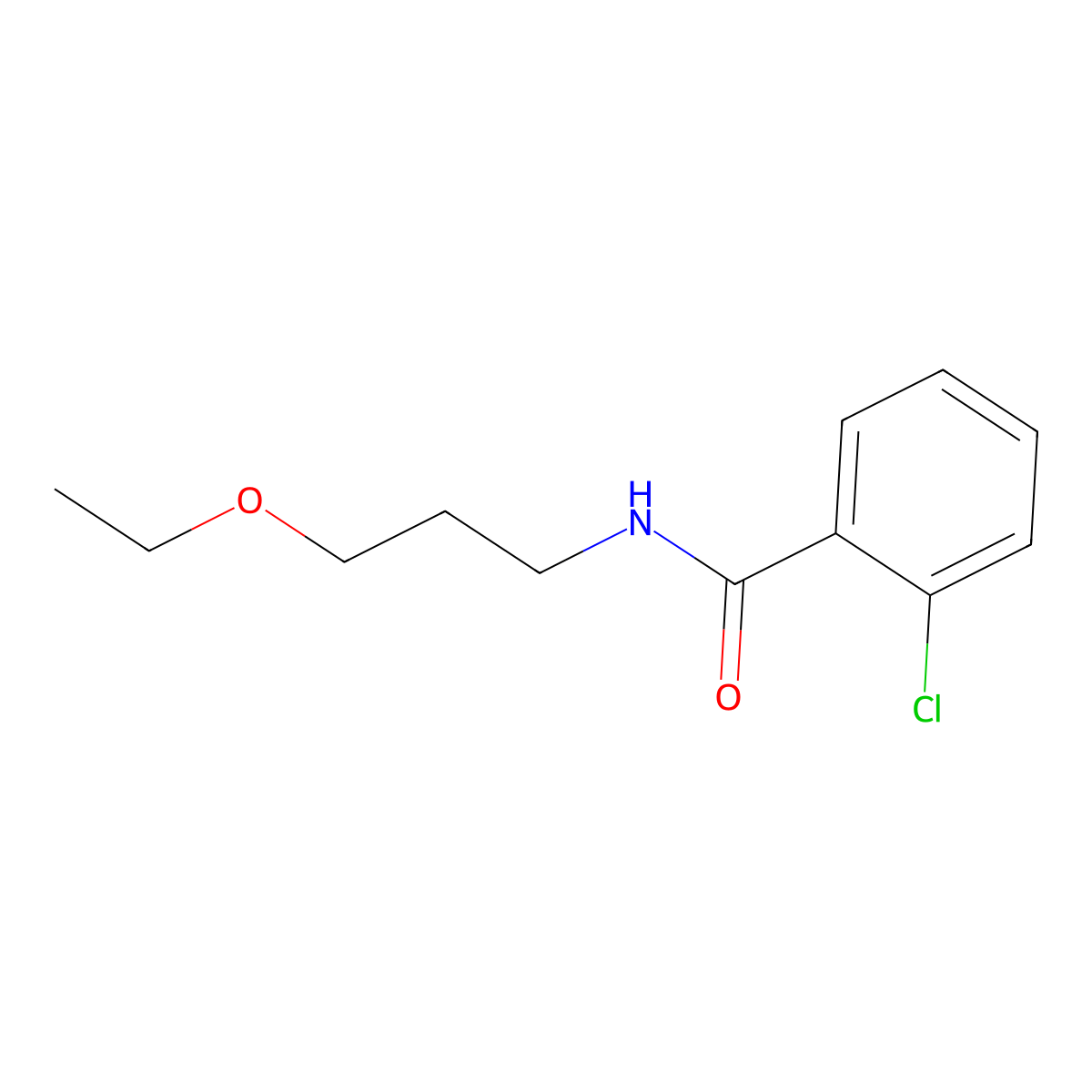 2-chloro-N-(3-ethoxypropyl)benzamide molecular structure, CAS 664968-46-1
