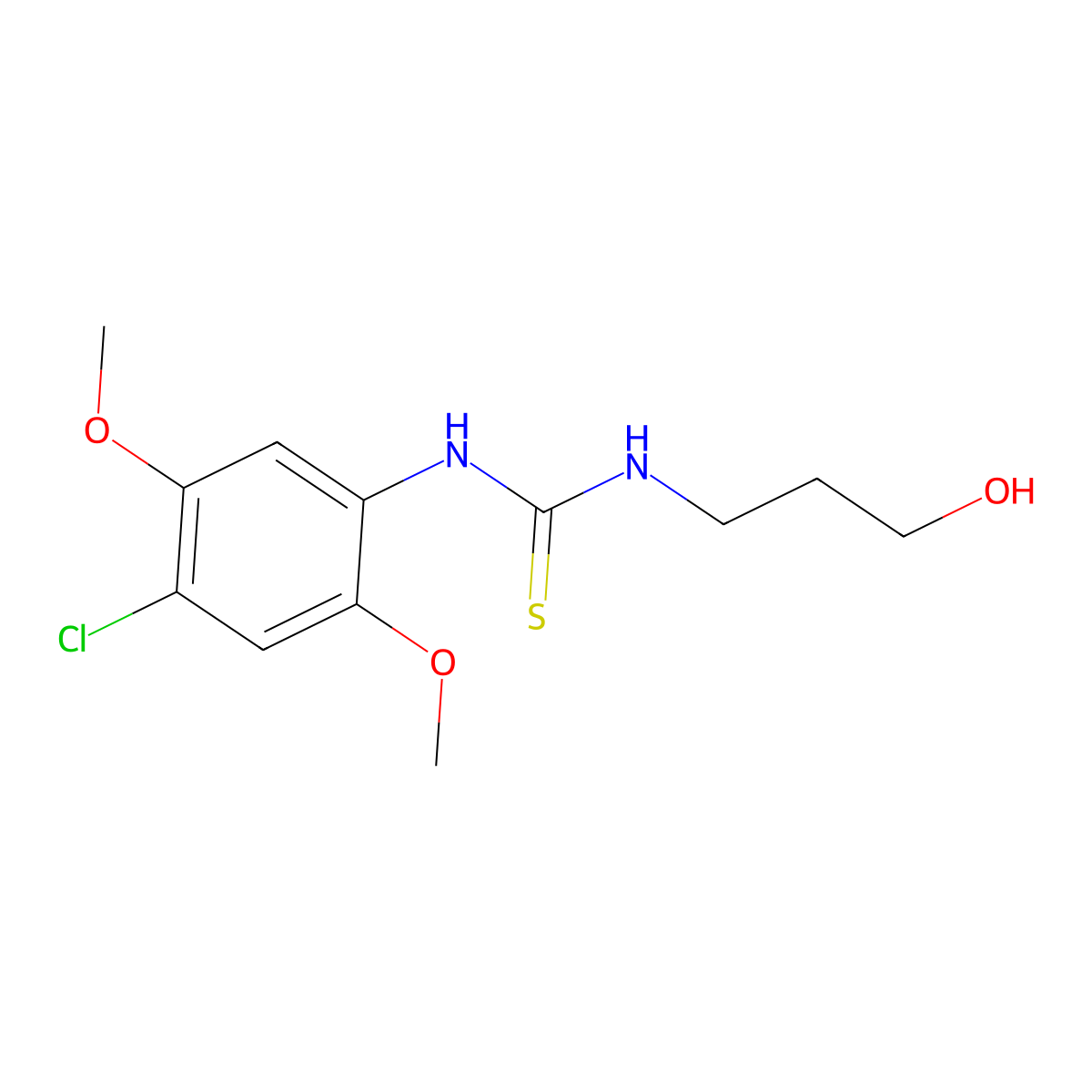 1-(4-Chloro-2,5-dimethoxyphenyl)-3-(3-hydroxypropyl)thiourea molecular structure, CAS 664968-70-1