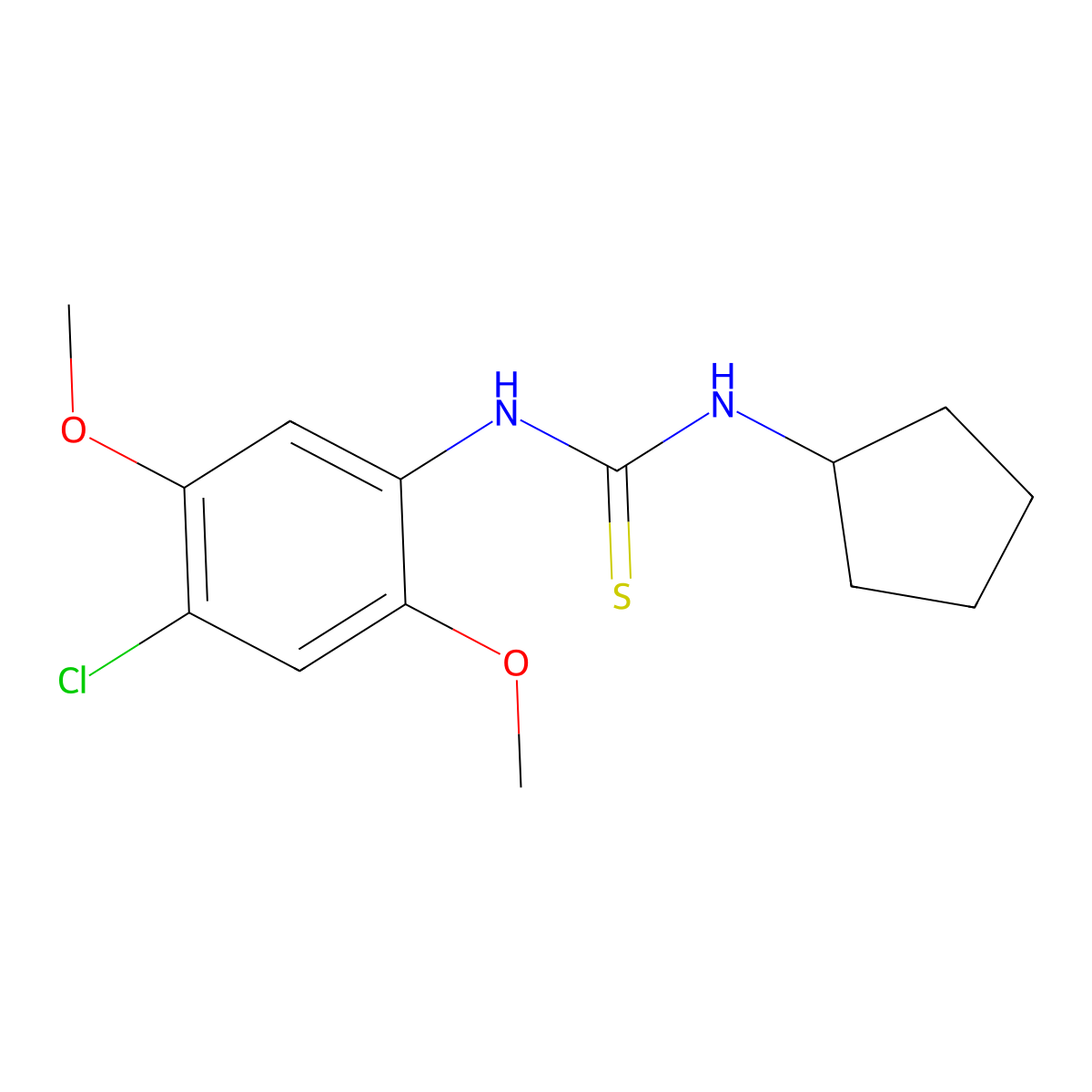 1-(4-Chloro-2,5-dimethoxyphenyl)-3-cyclopentylthiourea molecular structure, CAS 664968-73-4