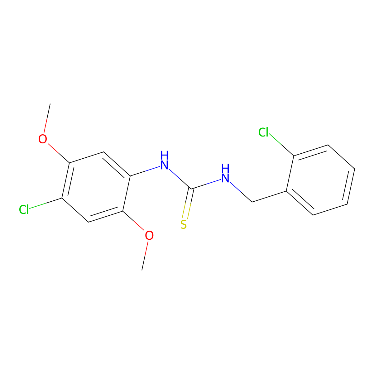 1-(4-Chloro-2,5-dimethoxyphenyl)-3-[(2-chlorophenyl)methyl]thiourea molecular structure, CAS 664968-79-0