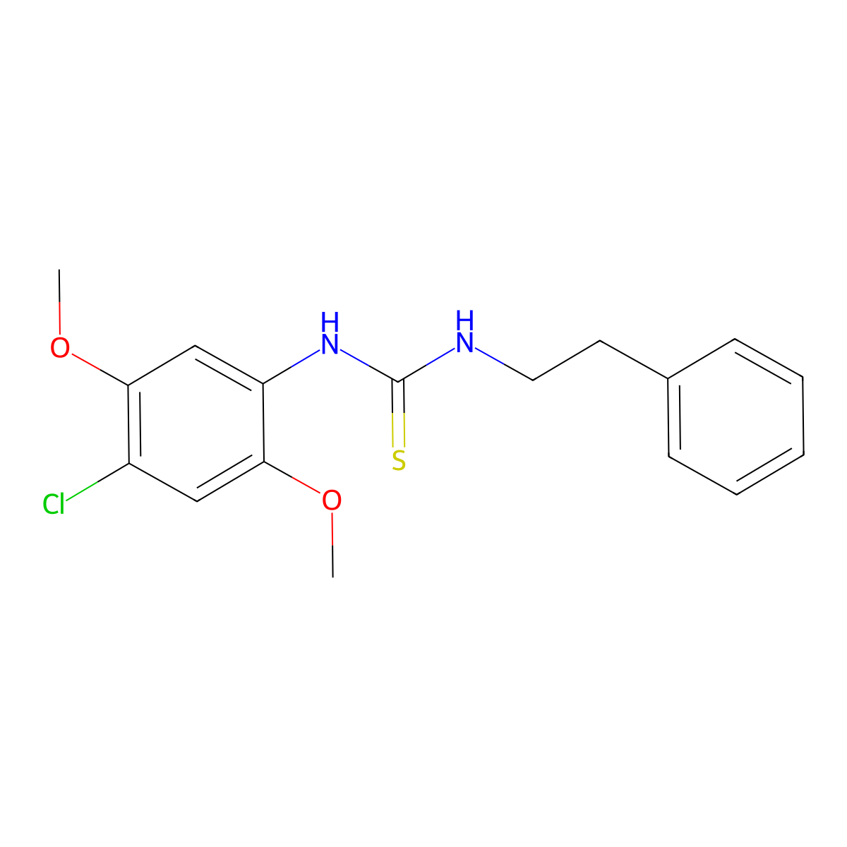 1-(4-Chloro-2,5-dimethoxyphenyl)-3-(2-phenylethyl)thiourea molecular structure, CAS 664968-81-4