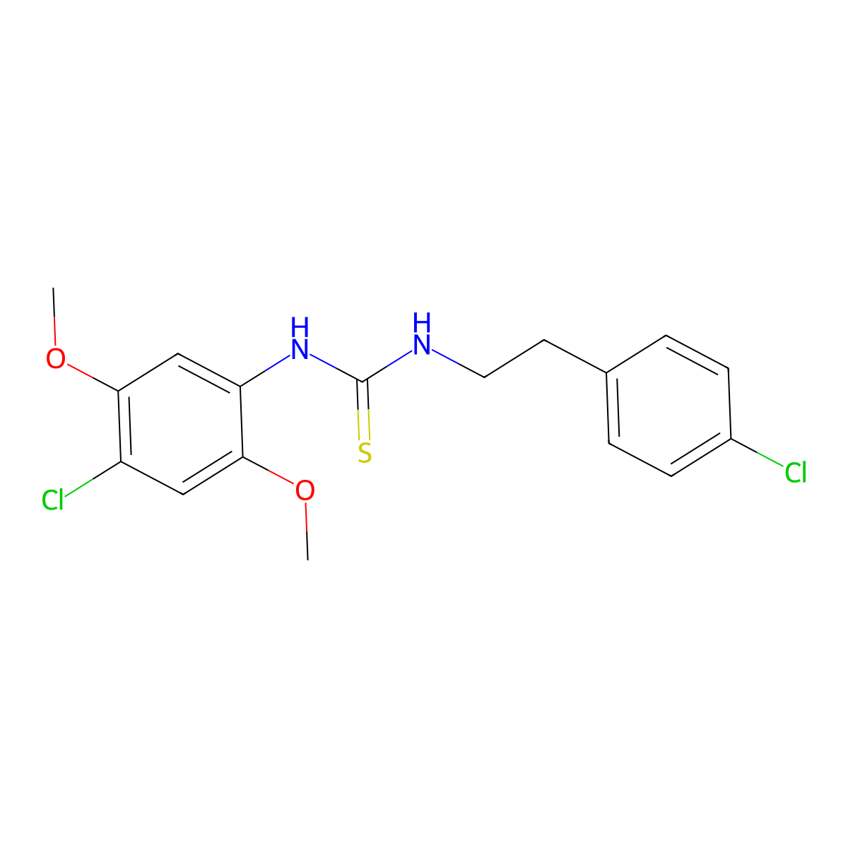 1-(4-Chloro-2,5-dimethoxyphenyl)-3-[2-(4-chlorophenyl)ethyl]thiourea molecular structure, CAS 664968-83-6