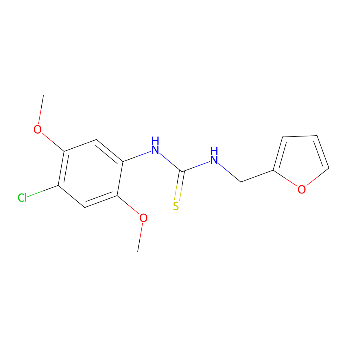 1-(4-Chloro-2,5-dimethoxyphenyl)-3-(furan-2-ylmethyl)thiourea molecular structure, CAS 664968-85-8