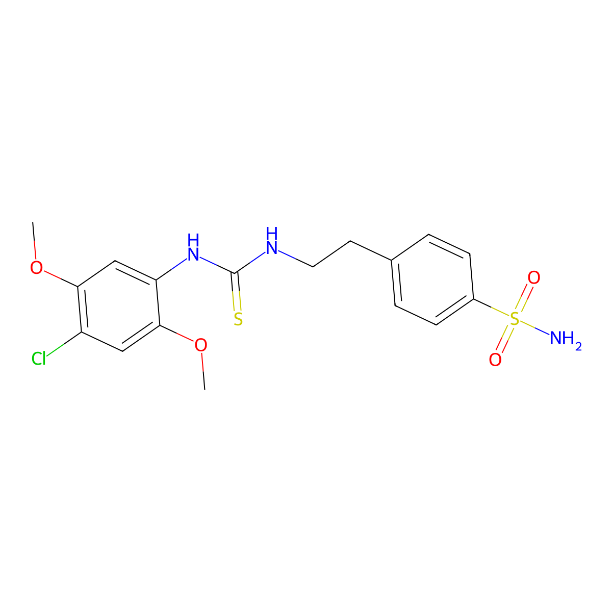1-(4-Chloro-2,5-dimethoxyphenyl)-3-[2-(4-sulfamoylphenyl)ethyl]thiourea molecular structure, CAS 664968-90-5