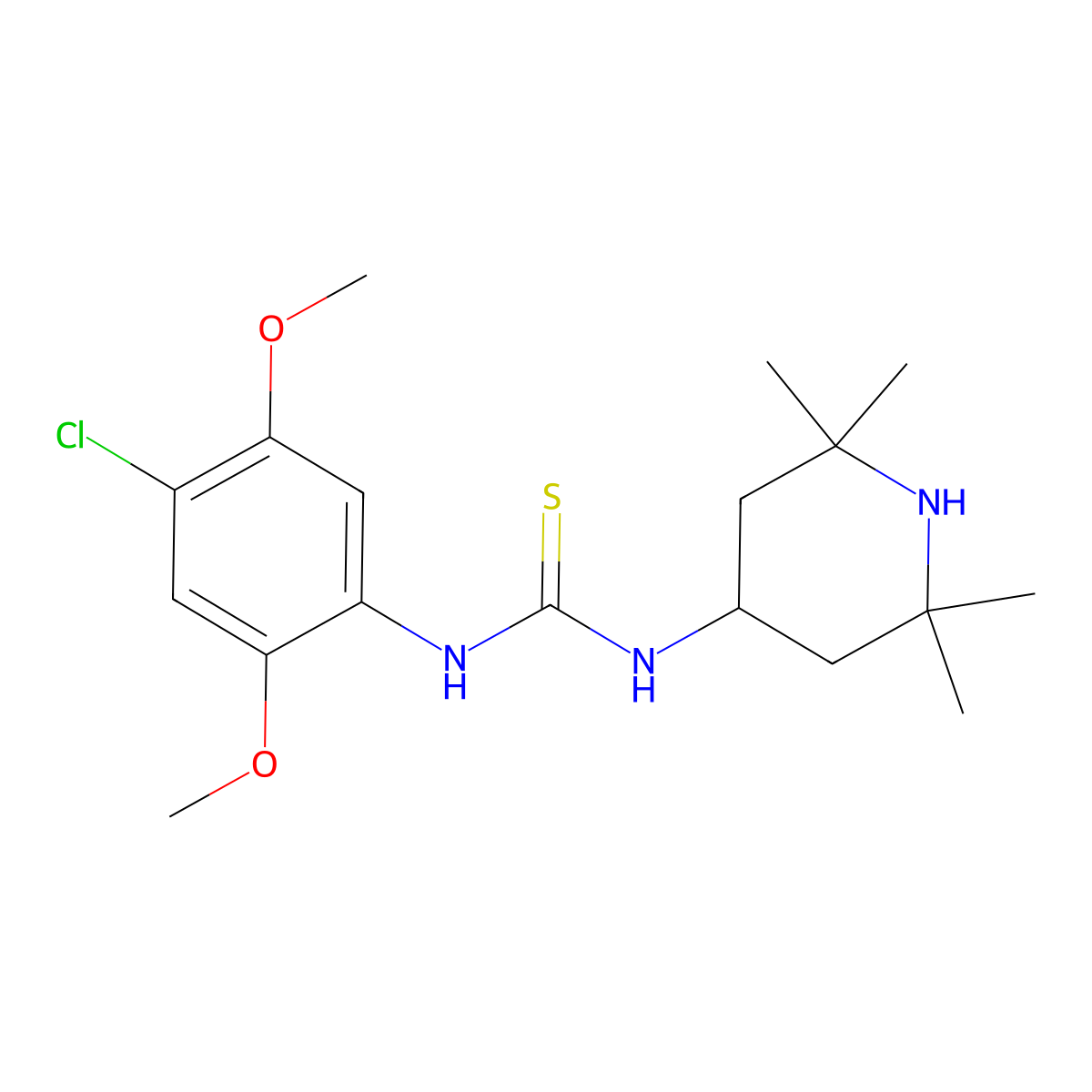 1-(4-Chloro-2,5-dimethoxyphenyl)-3-(2,2,6,6-tetramethylpiperidin-4-yl)thiourea molecular structure, CAS 664968-91-6