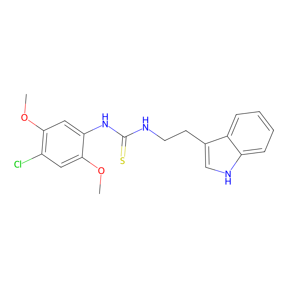 1-(4-chloro-2,5-dimethoxyphenyl)-3-[2-(1H-indol-3-yl)ethyl]thiourea molecular structure, CAS 664968-92-7