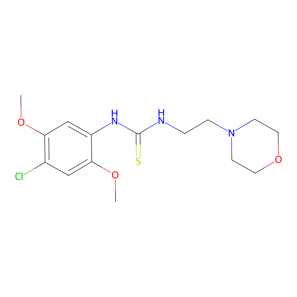 1-(4-Chloro-2,5-dimethoxyphenyl)-3-(2-morpholin-4-ylethyl)thiourea molecular structure, CAS 664968-94-9