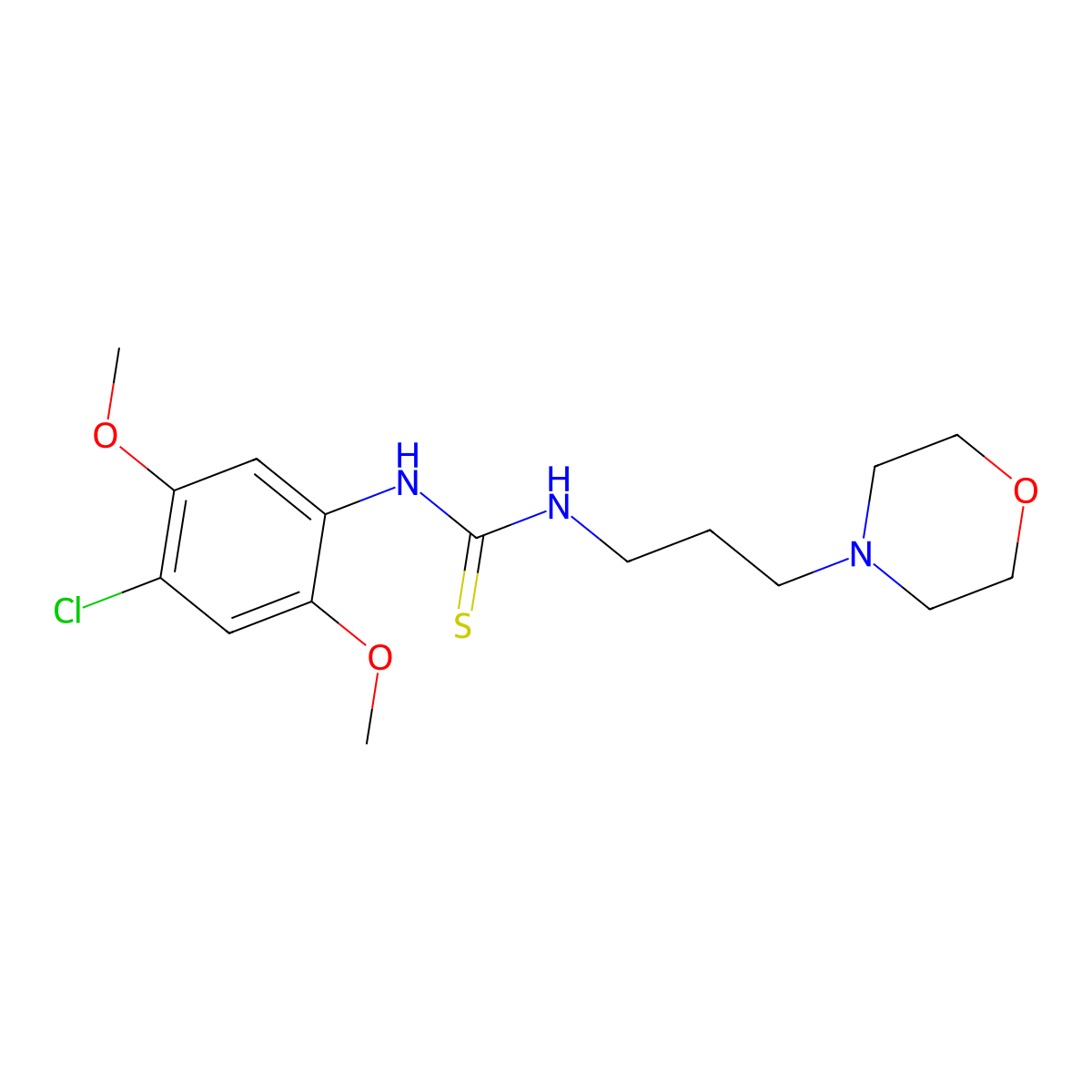 N-(4-chloro-2,5-dimethoxyphenyl)-N'-(3-morpholin-4-ylpropyl)thiourea molecular structure, CAS 664968-95-0