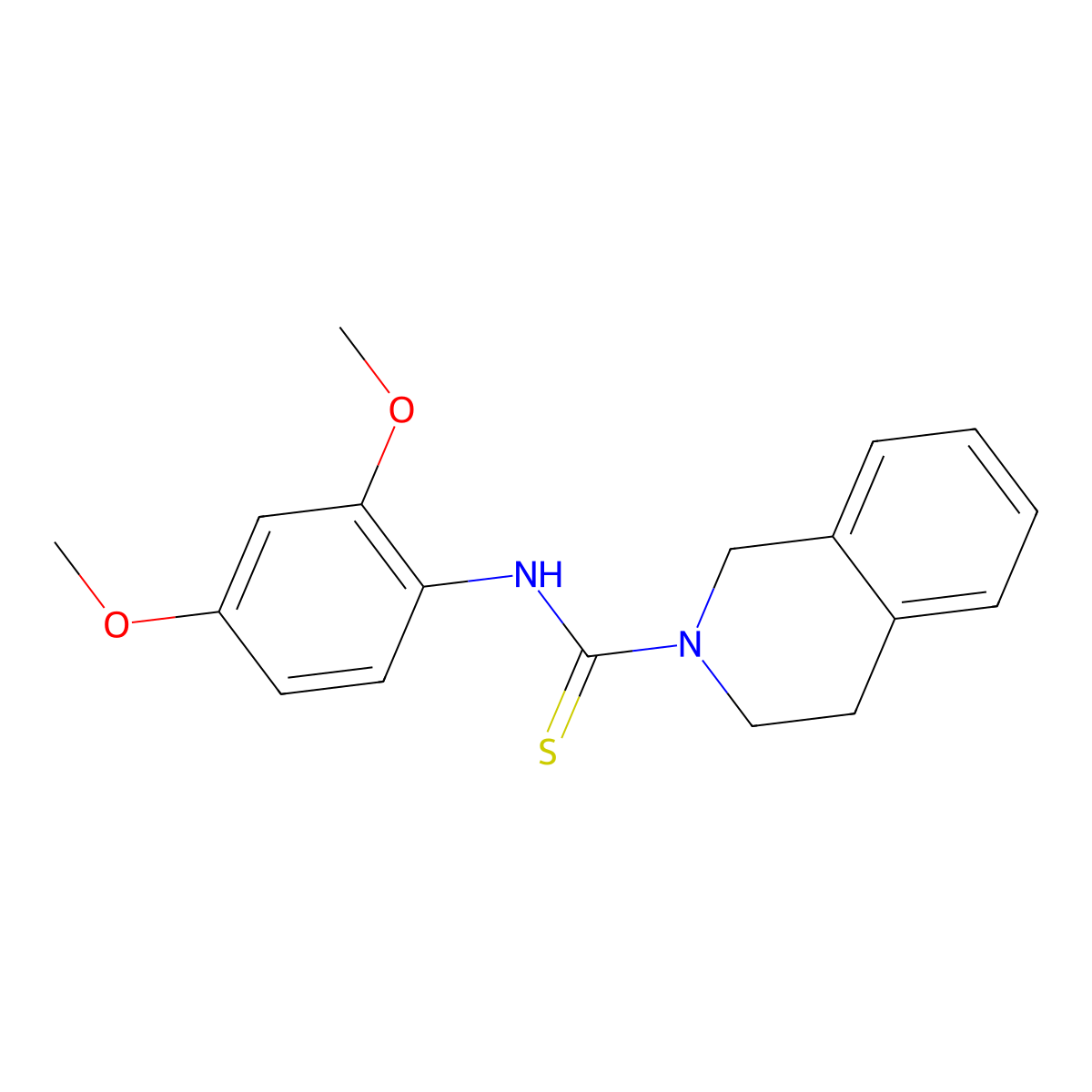 N-(2,4-dimethoxyphenyl)-3,4-dihydroisoquinoline-2(1H)-carbothioamide molecular structure, CAS 664969-17-9