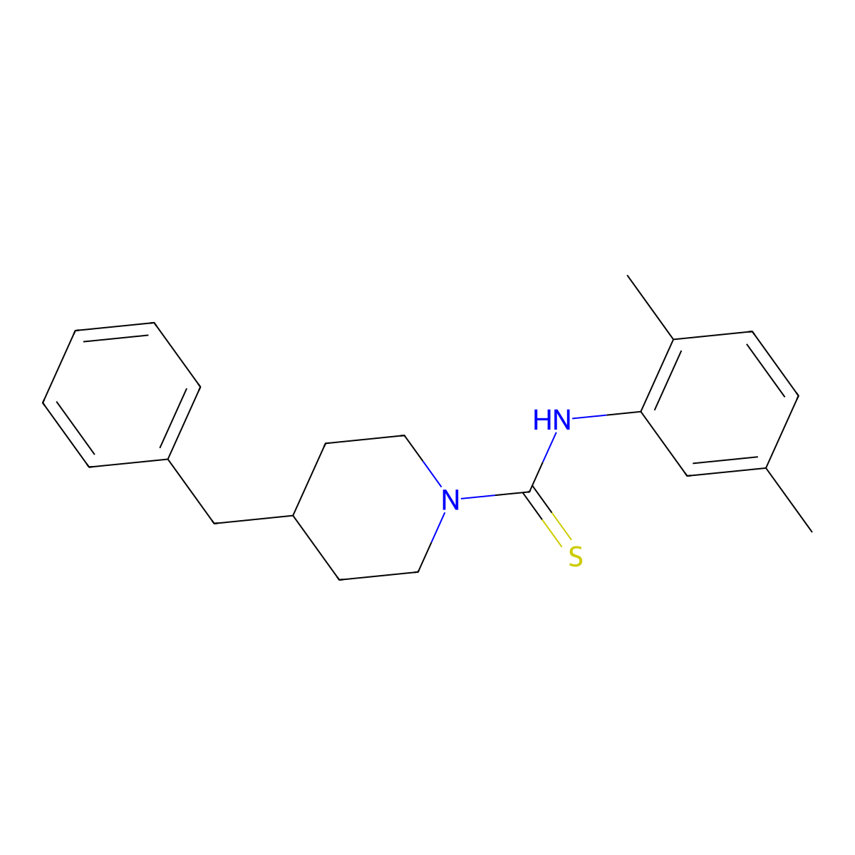 4-benzyl-N-(2,5-dimethylphenyl)piperidine-1-carbothioamide molecular structure, CAS 664969-20-4