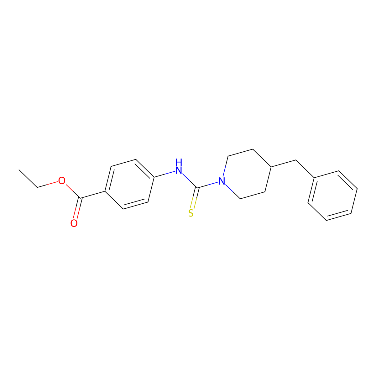 Ethyl 4-[(4-benzylpiperidine-1-carbothioyl)amino]benzoate molecular structure, CAS 664969-22-6