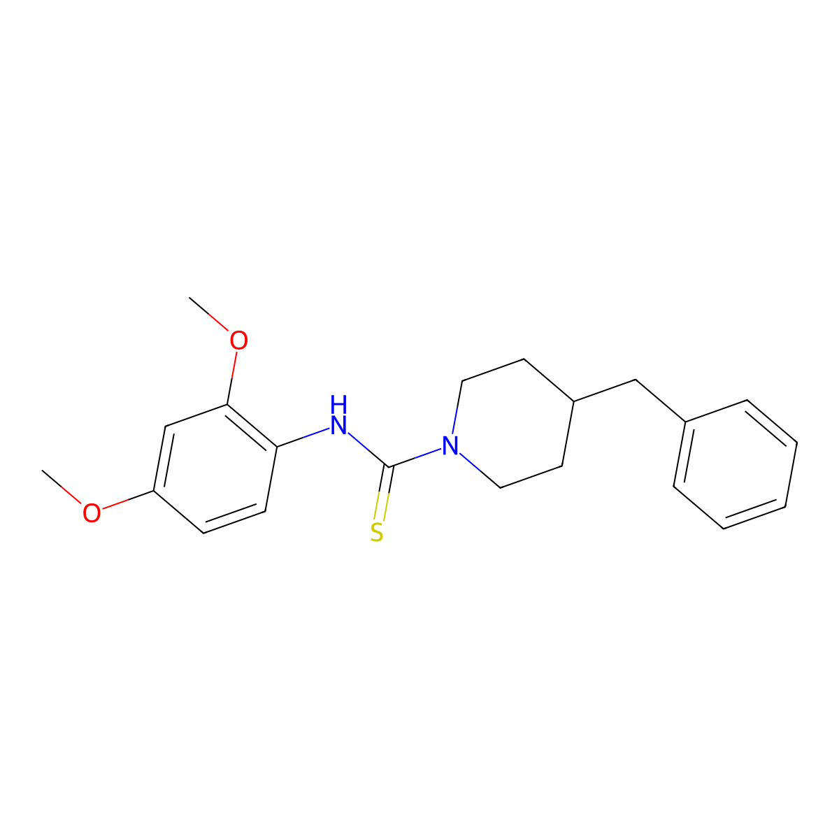 4-benzyl-N-(2,4-dimethoxyphenyl)piperidine-1-carbothioamide molecular structure, CAS 664969-23-7
