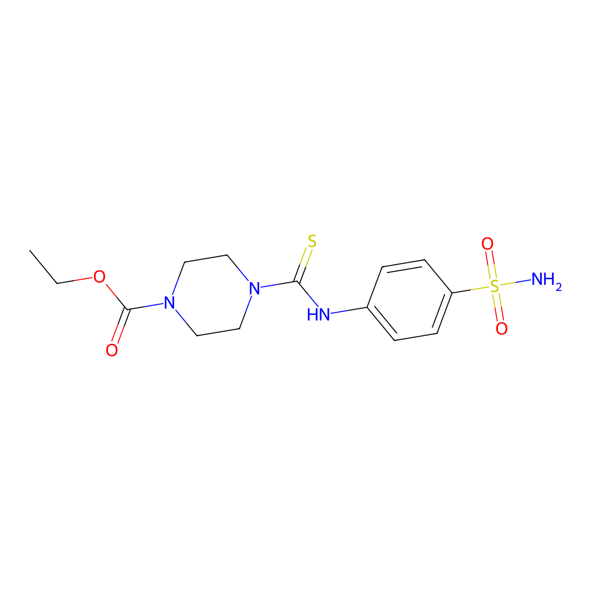 Ethyl 4-[(4-sulfamoylphenyl)carbamothioyl]piperazine-1-carboxylate molecular structure, CAS 664969-51-1