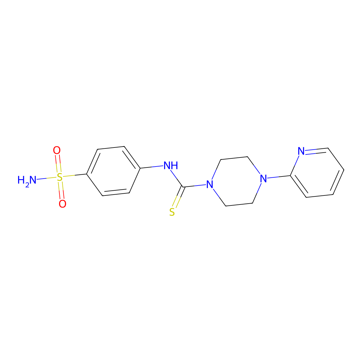 4-pyridin-2-yl-N-(4-sulfamoylphenyl)piperazine-1-carbothioamide molecular structure, CAS 664969-53-3