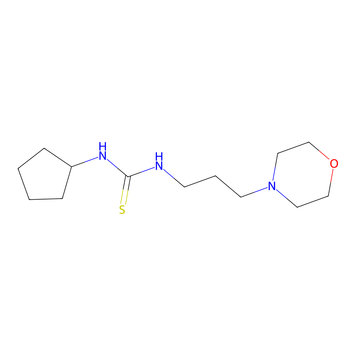 1-Cyclopentyl-3-(3-morpholin-4-ylpropyl)thiourea molecular structure, CAS 664969-74-8