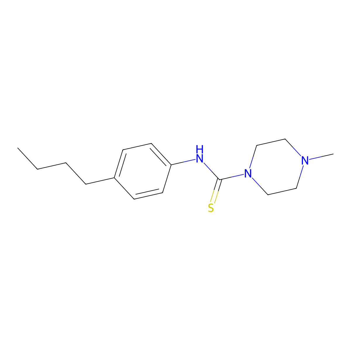 N-(4-butylphenyl)-4-methylpiperazine-1-carbothioamide molecular structure, CAS 664969-78-2