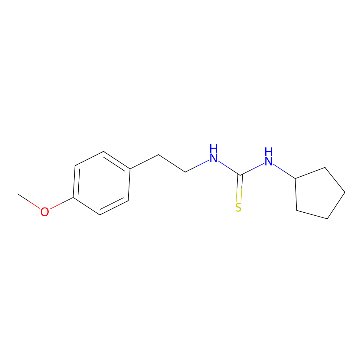 1-Cyclopentyl-3-[2-(4-methoxyphenyl)ethyl]thiourea molecular structure, CAS 664969-92-0