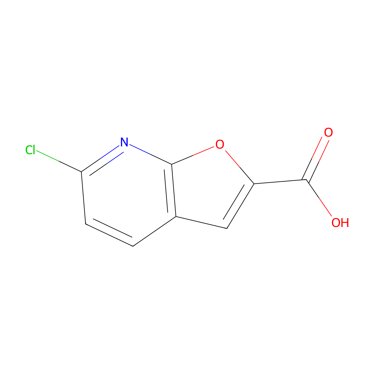 6-Chlorofuro[2,3-b]pyridine-2-carboxylic acid molecular structure, CAS 66497-40-3