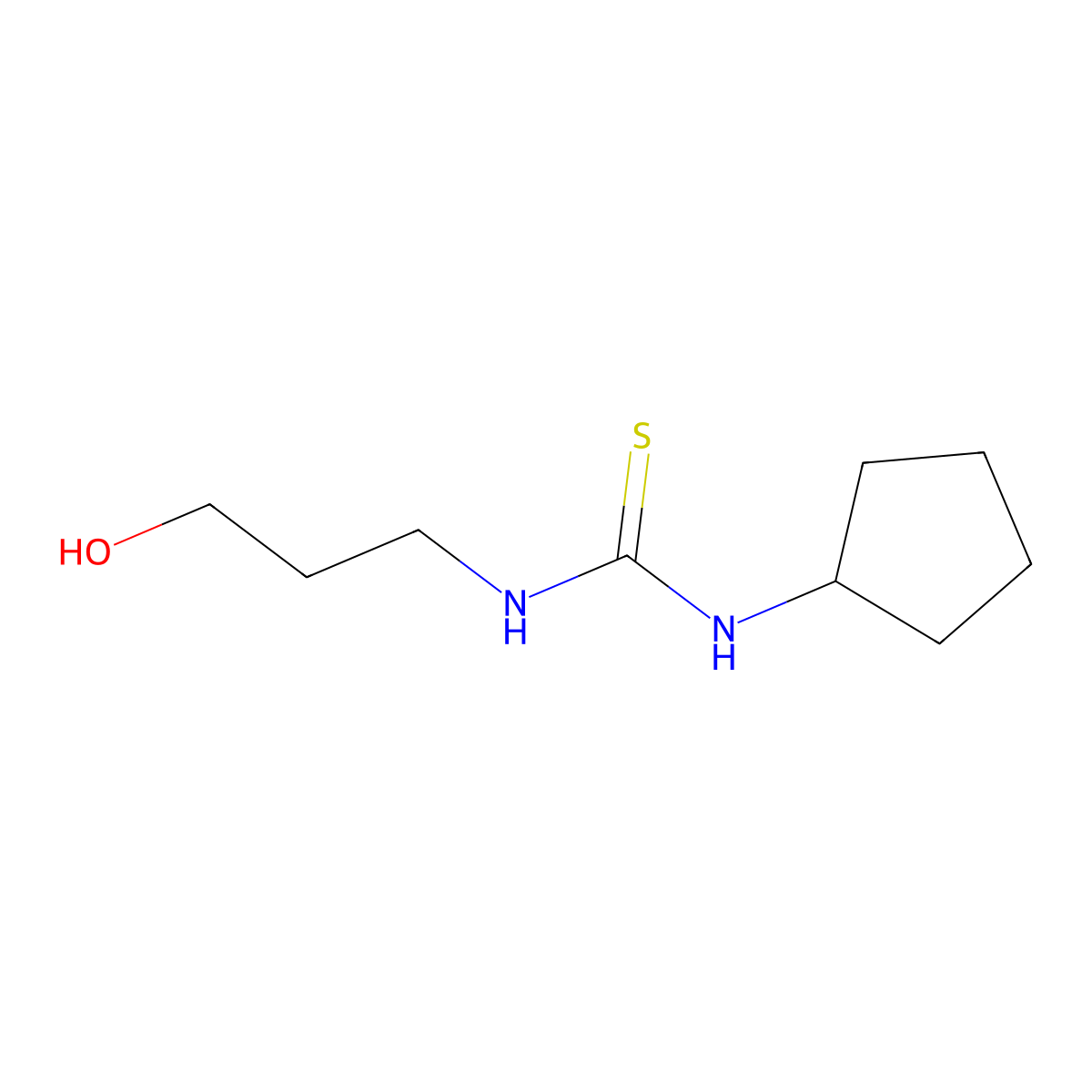 1-Cyclopentyl-3-(3-hydroxypropyl)thiourea molecular structure, CAS 664970-06-3
