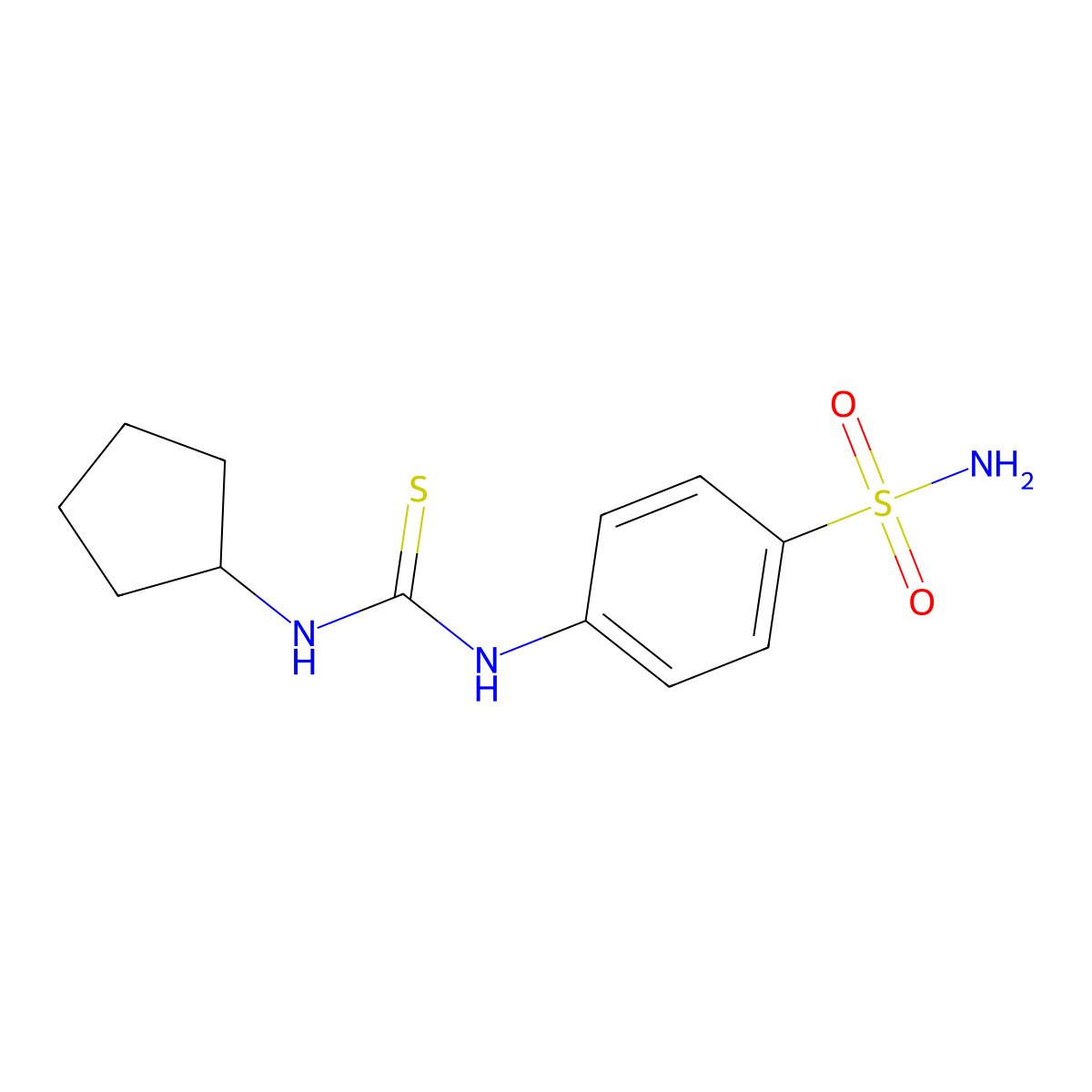 1-Cyclopentyl-3-(4-sulfamoylphenyl)thiourea molecular structure, CAS 664970-16-5