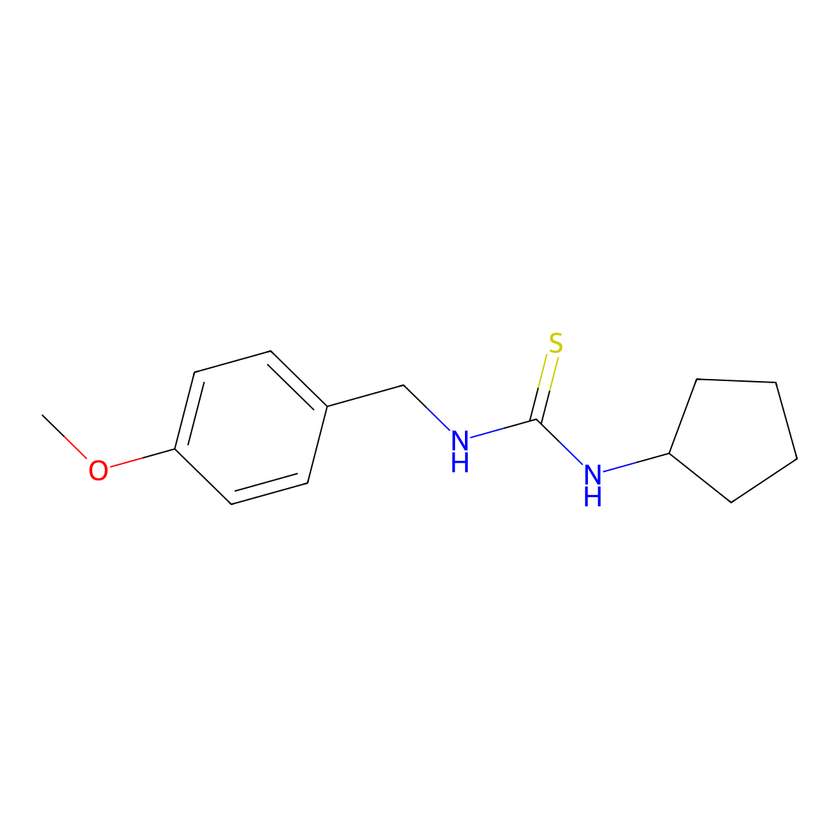 1-Cyclopentyl-3-[(4-methoxyphenyl)methyl]thiourea molecular structure, CAS 664970-26-7