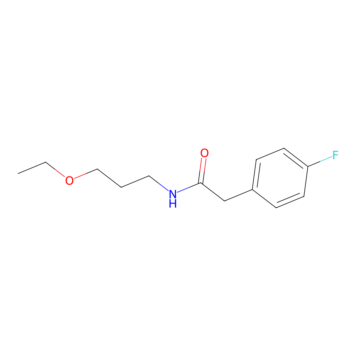 N-(3-ethoxypropyl)-2-(4-fluorophenyl)acetamide molecular structure, CAS 664970-46-1
